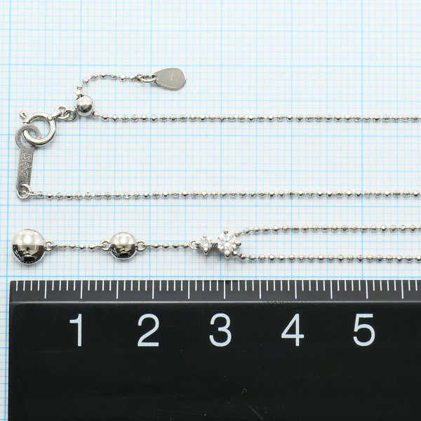 PT900 プラチナ PT850 ネックレス ダイヤ 0.10 約47cm ジュエリー 中古_3