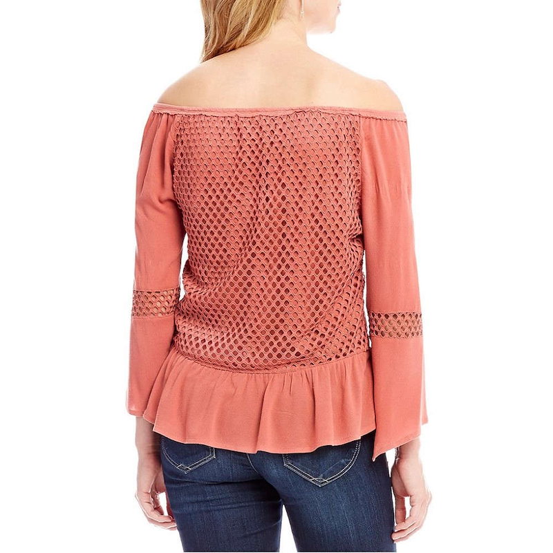 デモクラシー レディース トップス オフショルダー【Democracy 3/4 Bell Sleeve Babydoll Off-The-Shoulder Top】Rosette デモクラシー レディース トップス オフショルダー【Democracy 3/4 Bell Sleeve Babydoll Off-The-Shoulder Top】Rosette