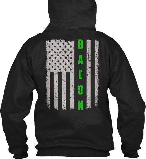 ベーコンUS Flagプライドシャツ - バックデザインジルダン8ozヘビーブレンドパーカ ベーコンUS Flagプライドシャツ - バックデザインジルダン8ozヘビーブレンドパーカ