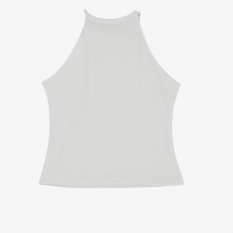 シティブリーズリブ編みリボンスリーブレスホワイト シティブリーズリブ編みリボンスリーブレスホワイト