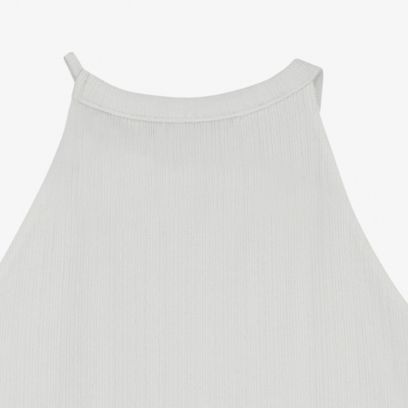 シティブリーズリブ編みリボンスリーブレスホワイト シティブリーズリブ編みリボンスリーブレスホワイト