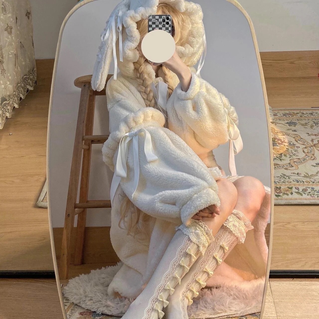 2025ロリータ冬ぬいぐるみコートlolita保温jskストールかわいい子供ローリロングタイプ外付け