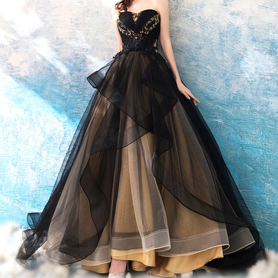 ドレス 衣装 ウエディングドレス 披露宴ドレス ロングドレス カラードレス チューブトップ 切り替えデザイン レースアップ 刺繡 シースルー ロング丈 フレア ステージドレス 発表会 かわいい