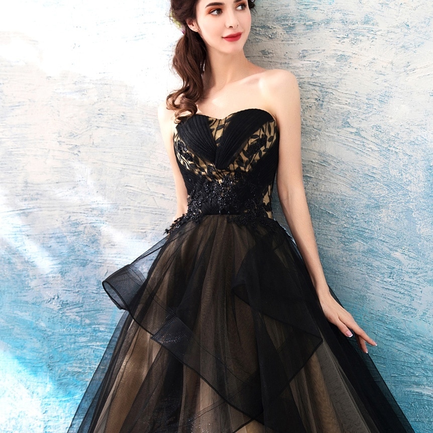 ドレス 衣装 ウエディングドレス 披露宴ドレス ロングドレス カラードレス チューブトップ 切り替えデザイン レースアップ 刺繡 シースルー ロング丈 フレア ステージドレス 発表会 かわいい