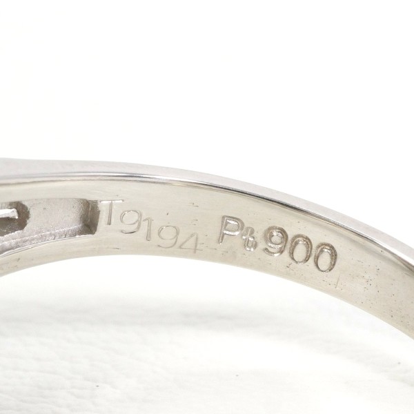 PT900 プラチナ リング 15号 パール(真珠) 約9.5mm ダイヤ 0.24 中古