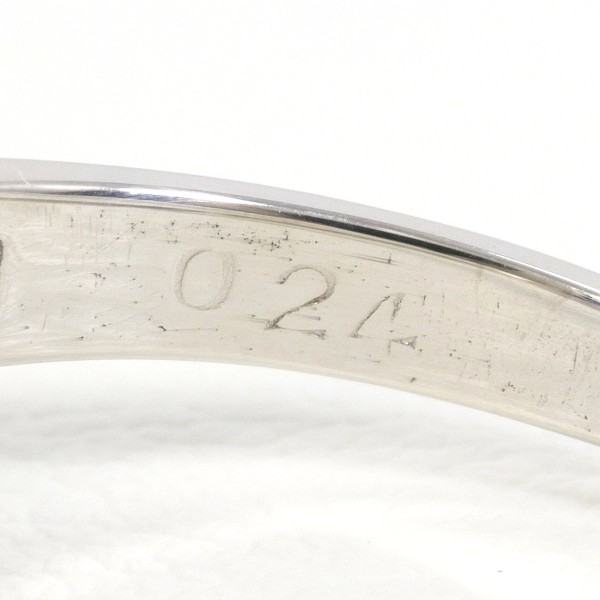 PT900 プラチナ リング 15号 パール(真珠) 約9.5mm ダイヤ 0.24 中古