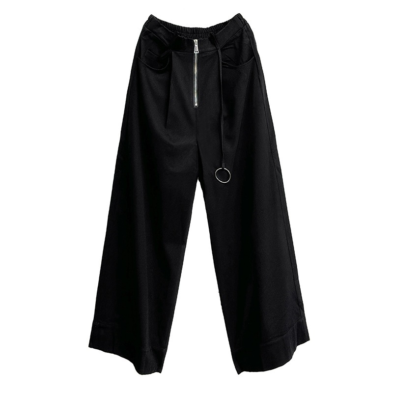 【J.Fashion】 ワイドパンツ ハイウエスト ジップ 秋夏 おしゃれ レディース スラックス 関連商品購入可能 メガ割