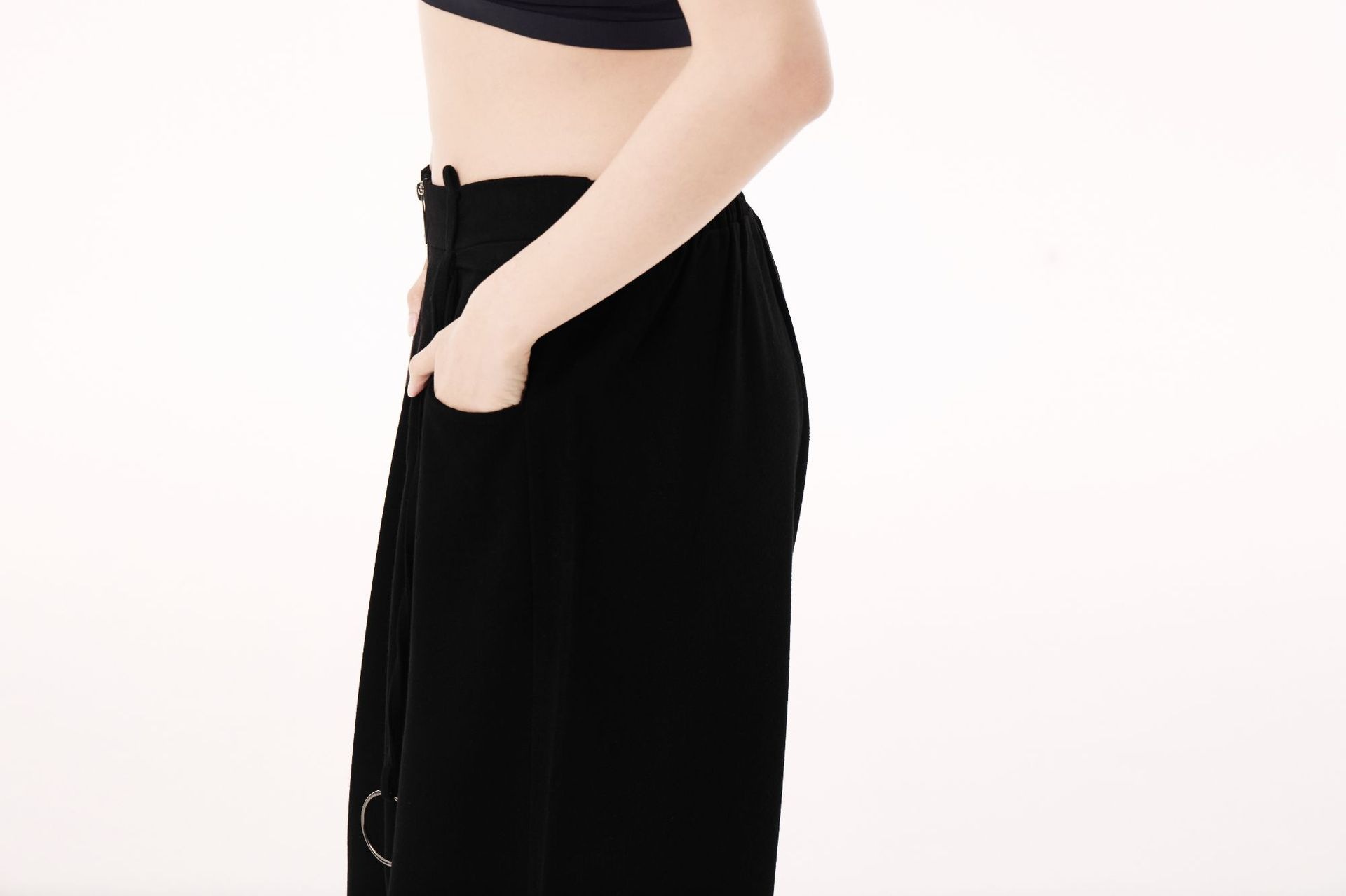 【J.Fashion】 ワイドパンツ ハイウエスト ジップ 秋夏 おしゃれ レディース スラックス 関連商品購入可能 メガ割