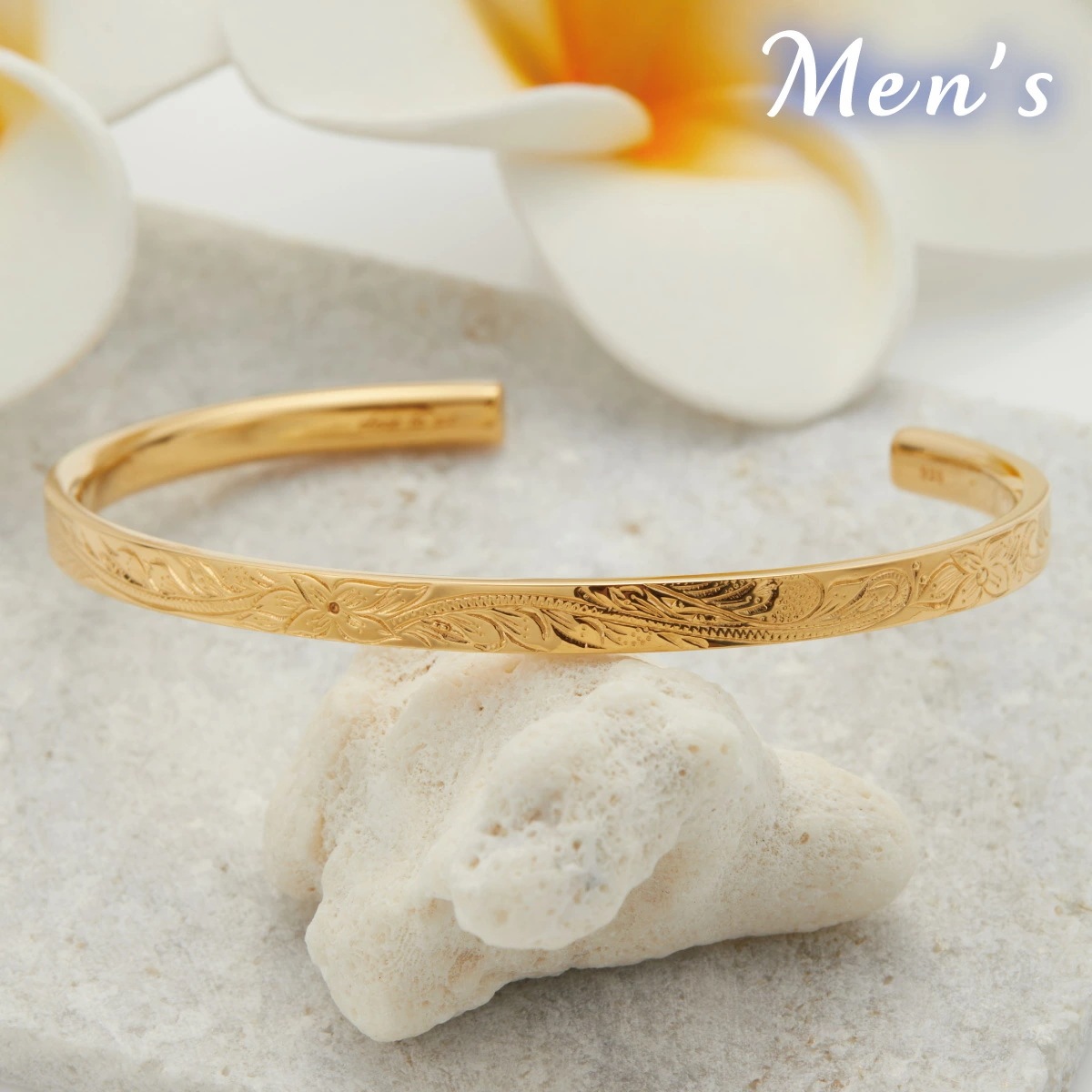 ペアバングル レディース メンズ シルバー925 K23RGP ハワイアンジュエリー プルメリア 波 ペアバングル レディース メンズ シルバー925 K23RGP ハワイアンジュエリー プルメリア 波