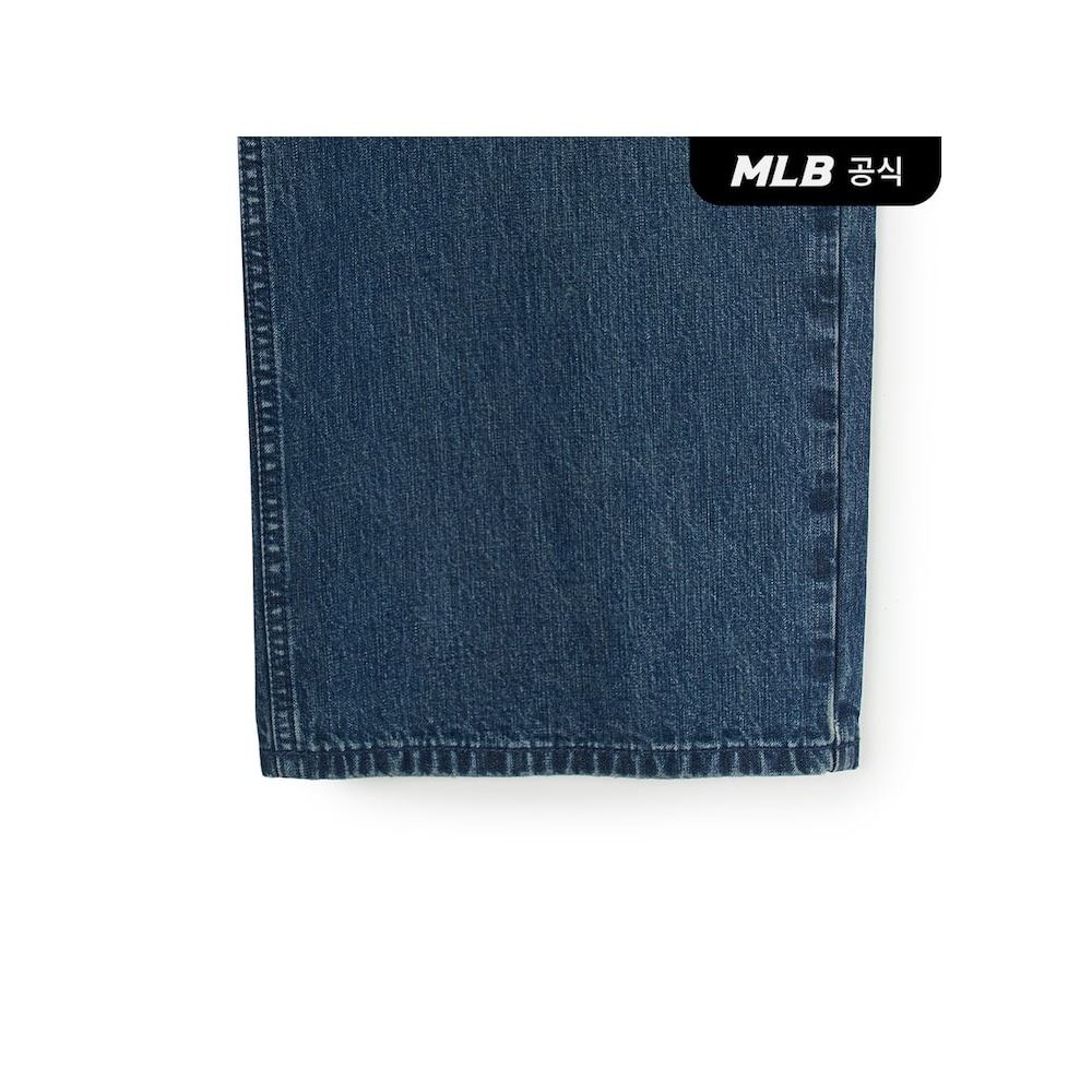 [MLB公式] 女性用ベーシックスモールロゴデストロイメガワイドデニムパンツ NY (インディゴ) QHHC3FDPB0254-50INS