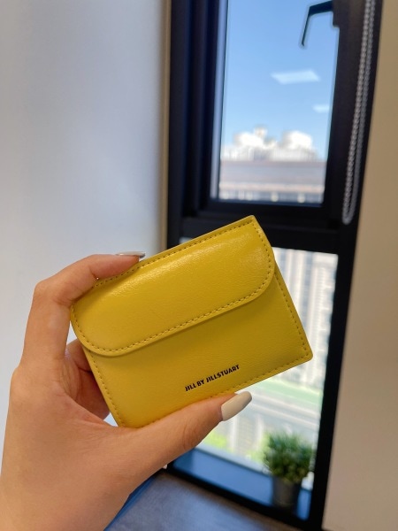 LOGO POCKET CRACK LEATHER CARD CASE ジル ジルスチュアート 財布 入れ 名刺入れ 小銭入れ コイン スリム ミニ コンパクト レディース 韓国 JILL B