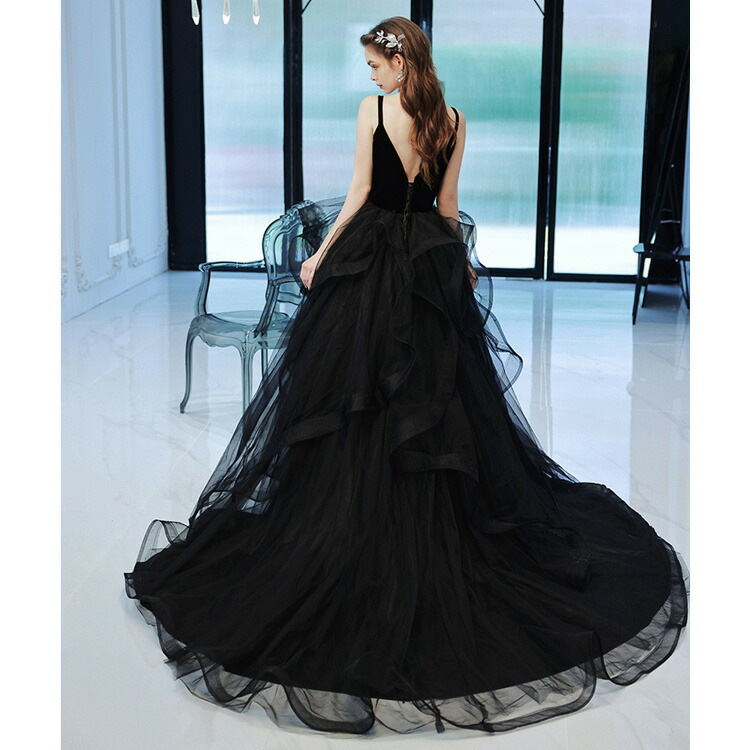 イブニングドレス 黒 ベロア ベルベット 発表会ドレス ロングドレス ブラック レース ウエスト花柄 フレア フリル オシャレ キャミドレス Vネック セクシー パーティードレス 演奏会ドレス コンサ イブニングドレス 黒 ベロア ベルベット 発表会ドレス ロングドレス ブラック レース ウエスト花柄 フレア フリル オシャレ キャミドレス Vネック セクシー パーティードレス 演奏会ドレス コンサ