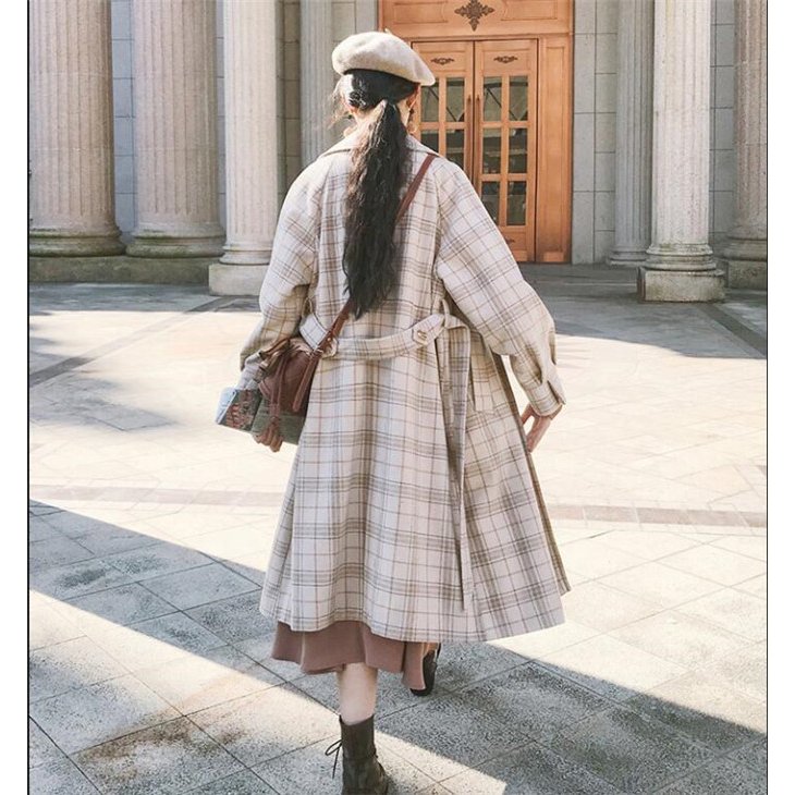 ロングコート レディース チェスターコート チェック柄 ラシャ ウールコート 洋服 アウター オーバ ロングコート レディース チェスターコート チェック柄 ラシャ ウールコート 洋服 アウター オーバ