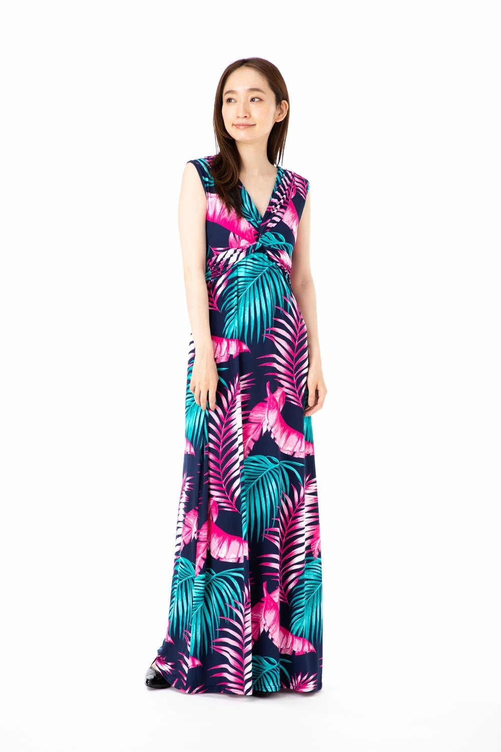 ファス(FAS)ワンピース T2 T3 T4サイズ ノースリーブ ロング丈 花柄 Vネック きれいめワンピース レディース Fille A Suivre インポートワンピース ファス(FAS)ワンピース T2 T3 T4サイズ ノースリーブ ロング丈 花柄 Vネック きれいめワンピース レディース Fille A Suivre インポートワンピース