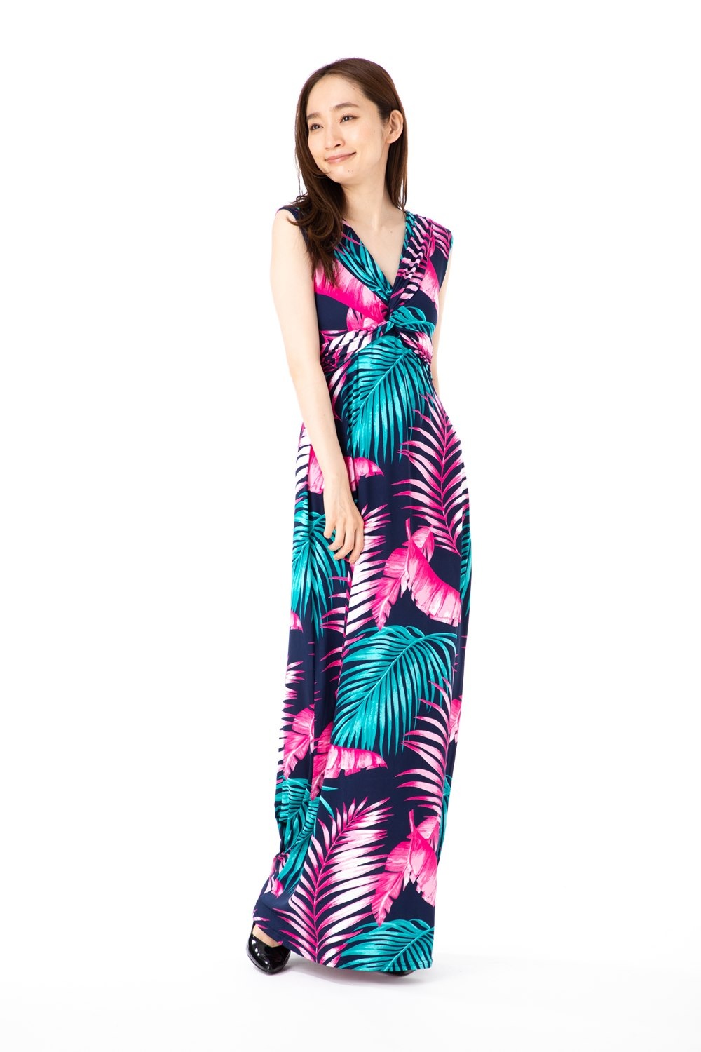 ファス(FAS)ワンピース T2 T3 T4サイズ ノースリーブ ロング丈 花柄 Vネック きれいめワンピース レディース Fille A Suivre インポートワンピース ファス(FAS)ワンピース T2 T3 T4サイズ ノースリーブ ロング丈 花柄 Vネック きれいめワンピース レディース Fille A Suivre インポートワンピース