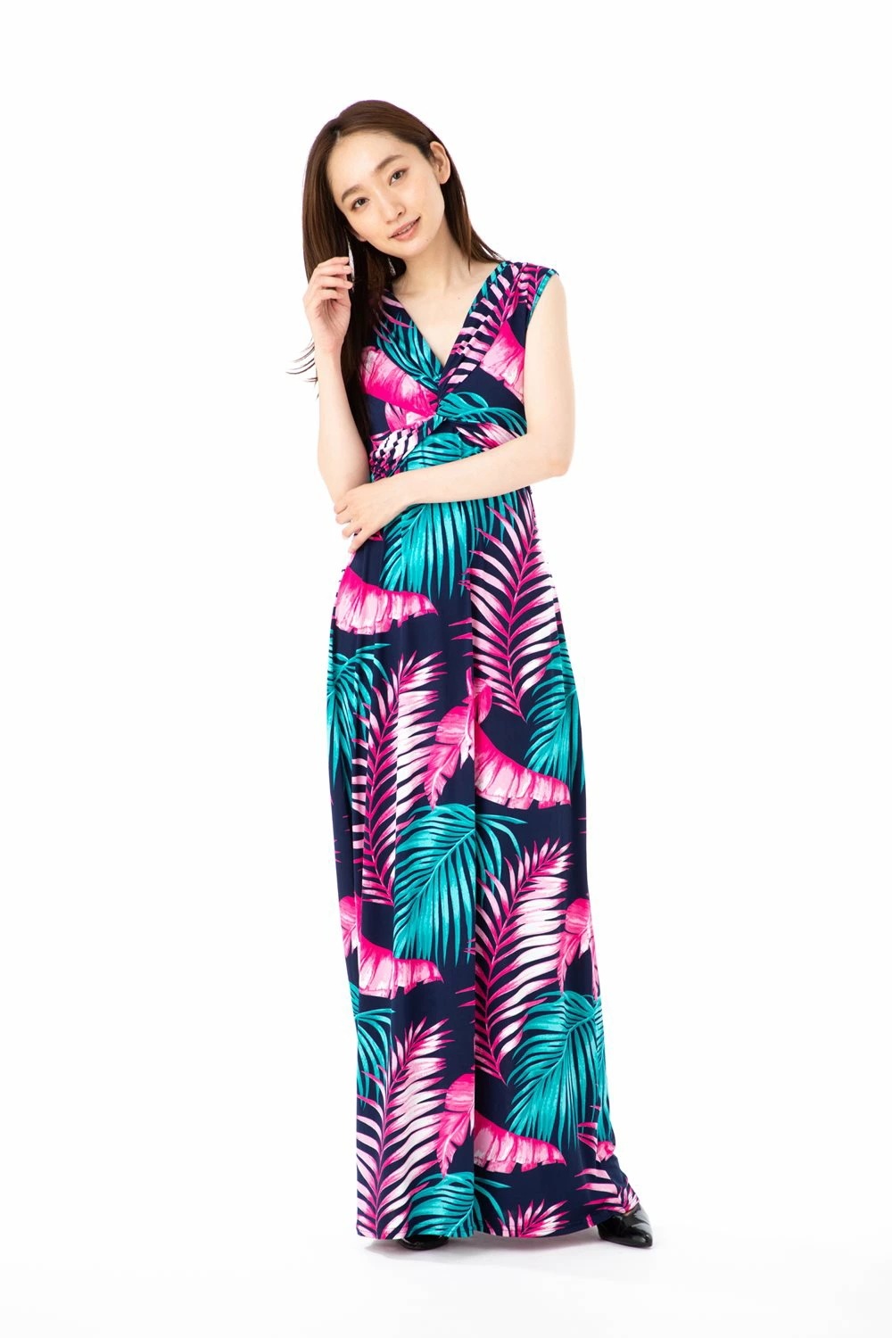 ファス(FAS)ワンピース T2 T3 T4サイズ ノースリーブ ロング丈 花柄 Vネック きれいめワンピース レディース Fille A Suivre インポートワンピース ファス(FAS)ワンピース T2 T3 T4サイズ ノースリーブ ロング丈 花柄 Vネック きれいめワンピース レディース Fille A Suivre インポートワンピース