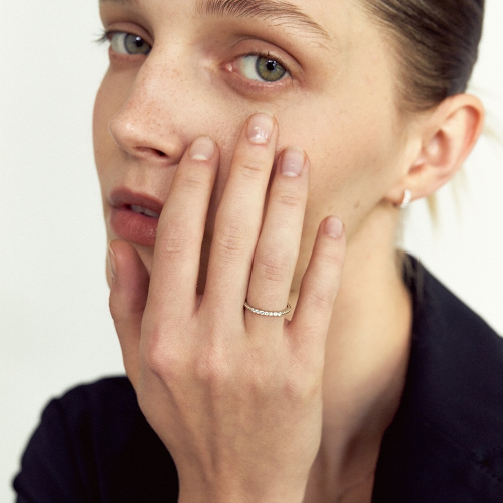 LUNNE 14k セブンダイヤモンドパヴェラインボールリング 14K ゴールド LCR06 LUNNE 14k セブンダイヤモンドパヴェラインボールリング 14K ゴールド LCR06