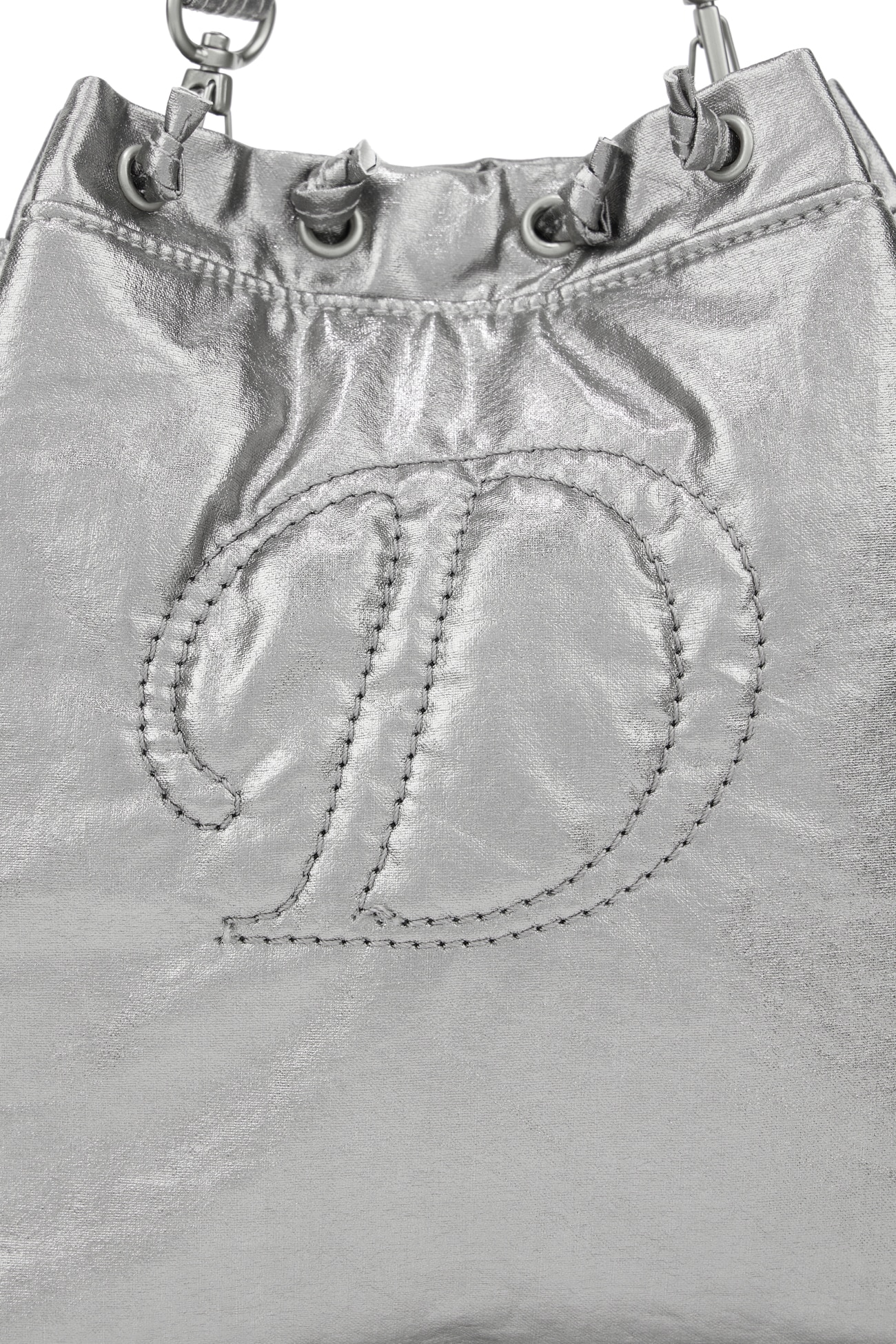 DEINET】 D STITCH PADDING MINI BAG : SILVER トートバッグ
