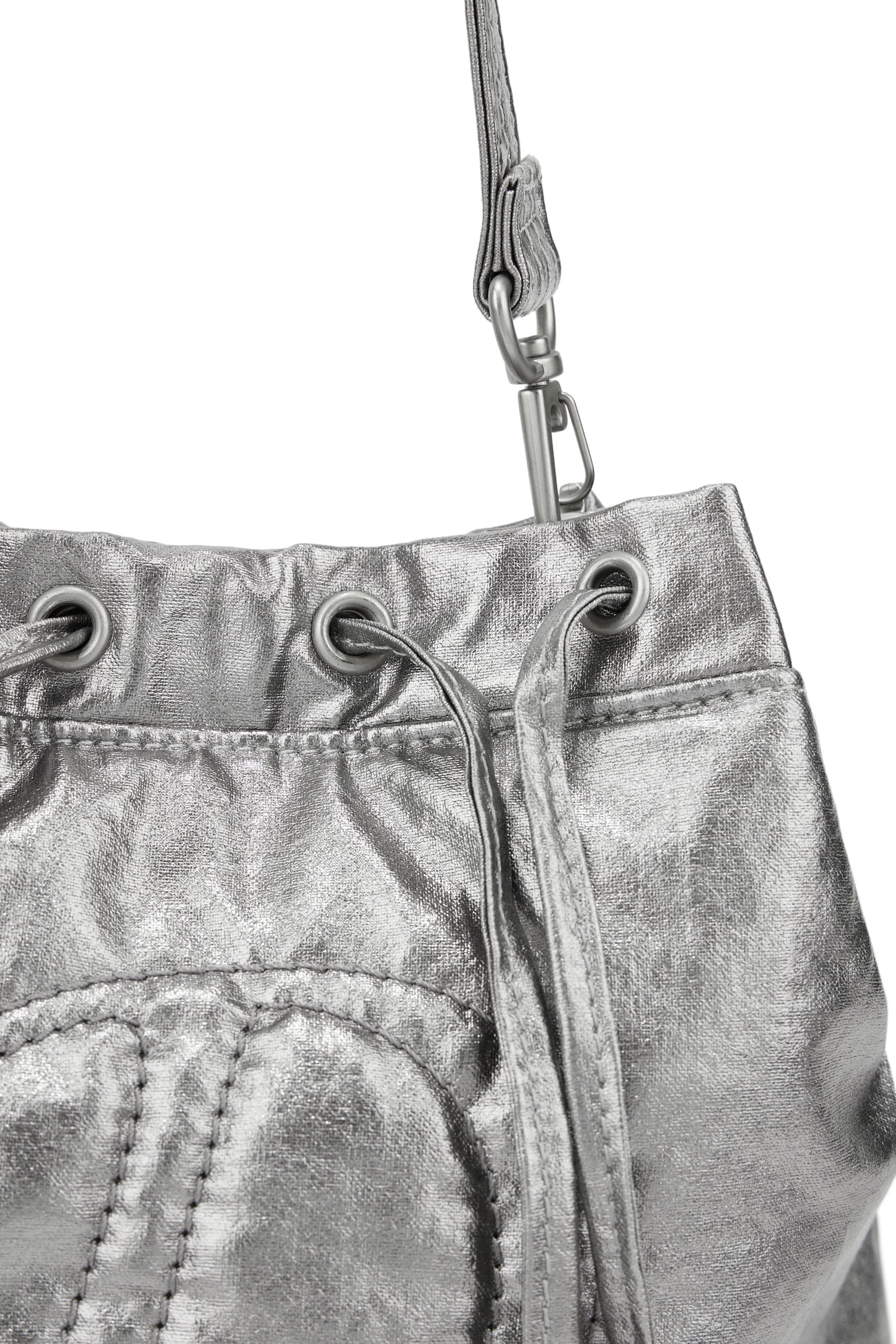 DEINET】 D STITCH PADDING MINI BAG : SILVER トートバッグ