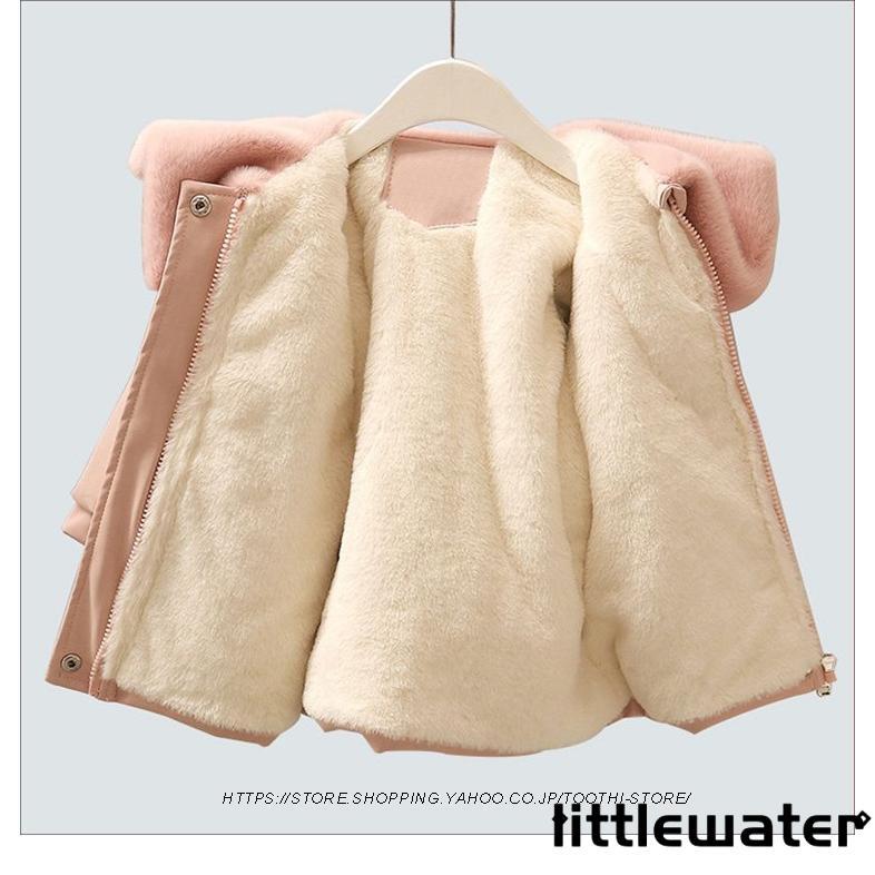 女の子 キッズ モッズコート 裏起毛　子供　毛皮コート キッズ ファーコート　ボアコート　ボアジャケット キッズコート ミリタリーコート　防寒着 暖かい