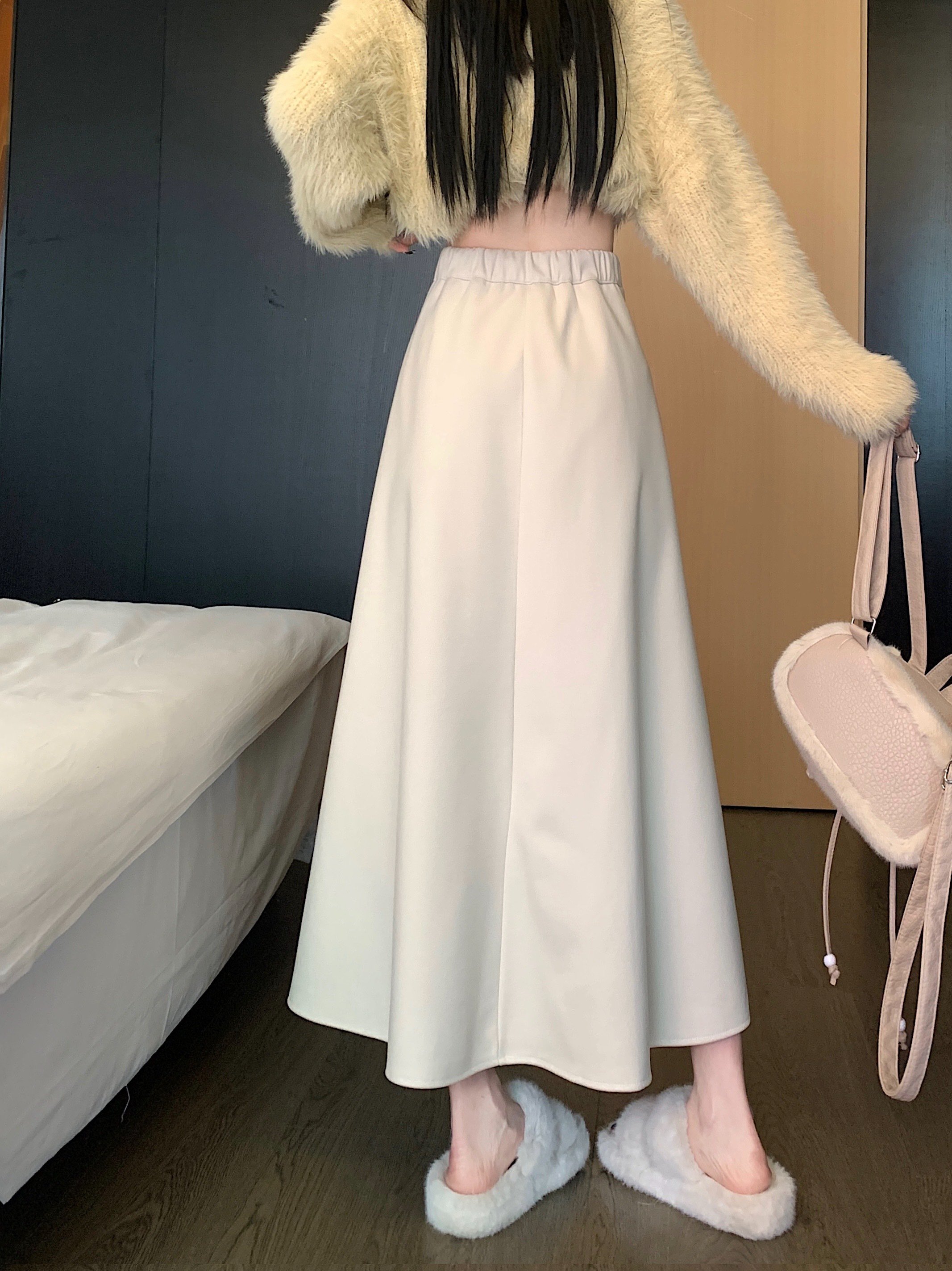 【送料無料】ピンク ブラウン 黒 白 着回し 楽ちん ショッピング 休日 お出かけ デート 通勤 オフィス 無地 シンプル きれいめ い