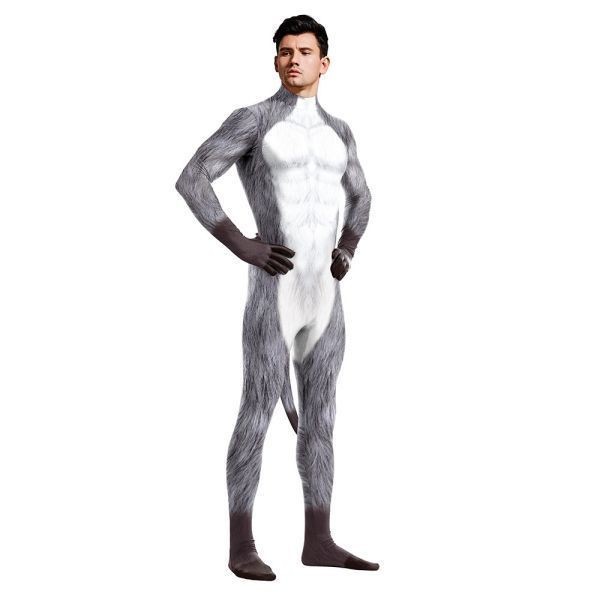 全身タイツ ペット 男性 Mサイズ ゼンタイ コスプレ ZENTAI レオタード ボディースーツ 仮装 イベント コスチューム 戦隊 キャットスーツ