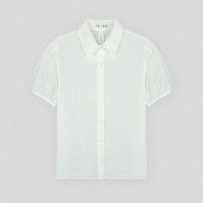 TILLIDIE オープンバックリボンポイントブラウスアイボリー TILLIDIE オープンバックリボンポイントブラウスアイボリー