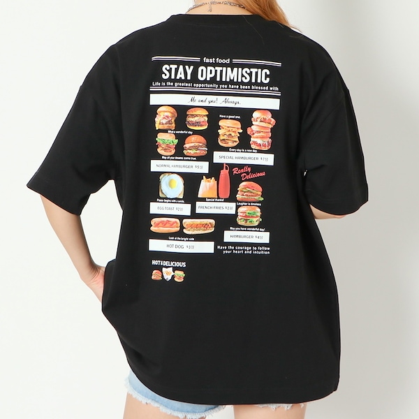 オプティミスティック ハンバーガープリントTシャツ - トップス