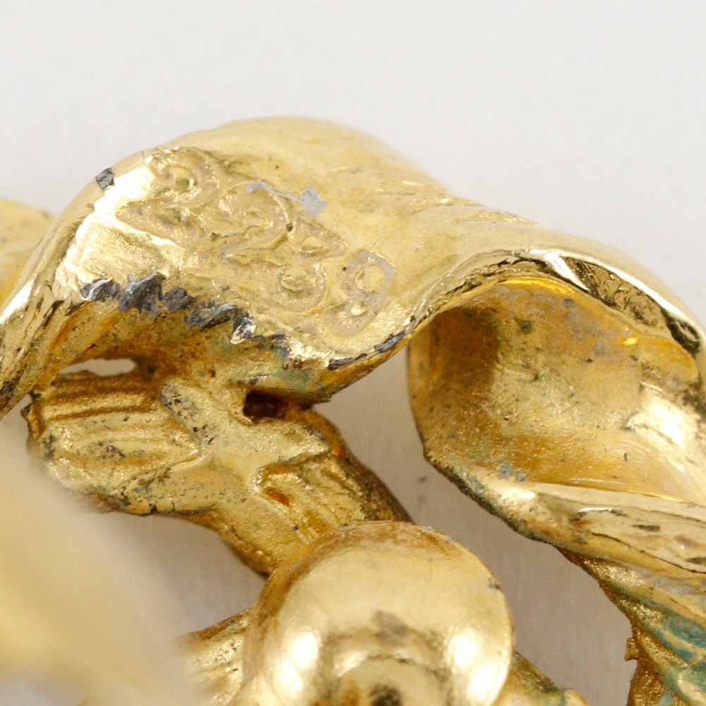 ラウンド ココマーク ヴィンテージ イヤリング 金メッキ 2239 約9.7g レディース 中古品 ラウンド ココマーク ヴィンテージ イヤリング 金メッキ 2239 約9.7g レディース 中古品