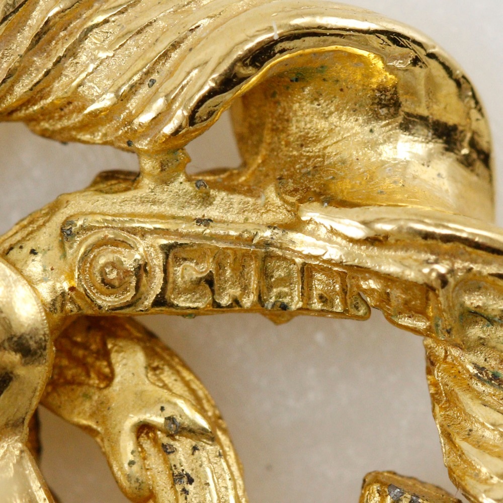 ラウンド ココマーク ヴィンテージ イヤリング 金メッキ 2239 約9.7g レディース 中古品 ラウンド ココマーク ヴィンテージ イヤリング 金メッキ 2239 約9.7g レディース 中古品