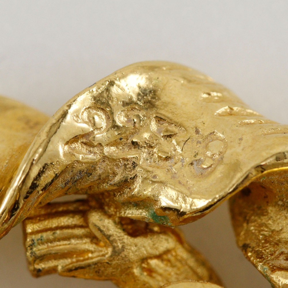 ラウンド ココマーク ヴィンテージ イヤリング 金メッキ 2239 約9.7g レディース 中古品 ラウンド ココマーク ヴィンテージ イヤリング 金メッキ 2239 約9.7g レディース 中古品