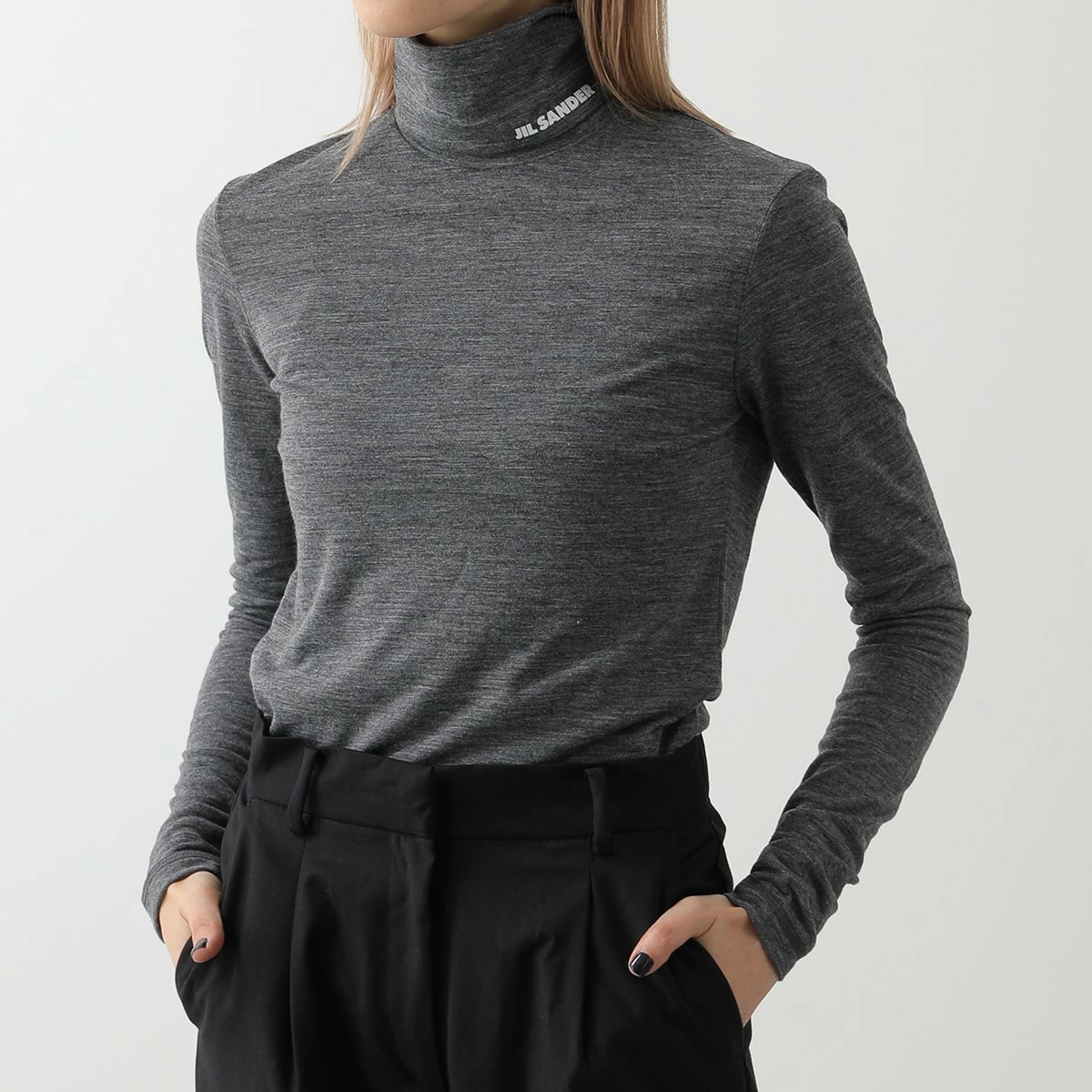 JIL SANDER+ ジルサンダー プラス カットソー J40GC0020 J70021 レディース タートルネック 長袖Tシャツ ロンT ロゴ テクニカルウール カラー4色