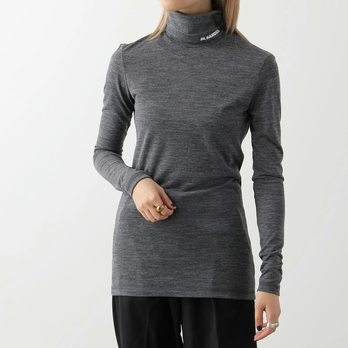 JIL SANDER+ ジルサンダー プラス カットソー J40GC0020 J70021 レディース タートルネック 長袖Tシャツ ロンT ロゴ テクニカルウール カラー4色