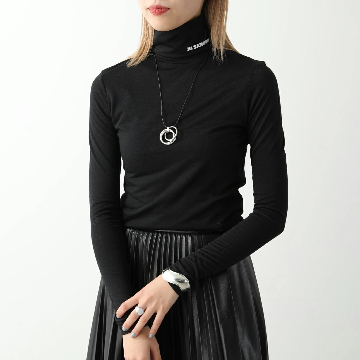 JIL SANDER+ ジルサンダー プラス カットソー J40GC0020 J70021 レディース タートルネック 長袖Tシャツ ロンT ロゴ テクニカルウール カラー4色