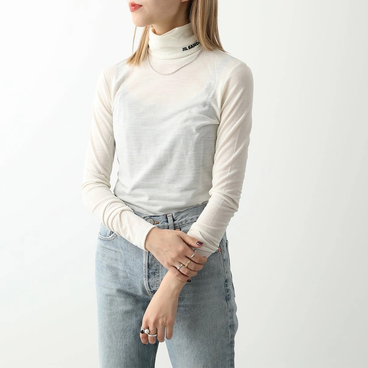 JIL SANDER+ ジルサンダー プラス カットソー J40GC0020 J70021 レディース タートルネック 長袖Tシャツ ロンT ロゴ テクニカルウール カラー4色