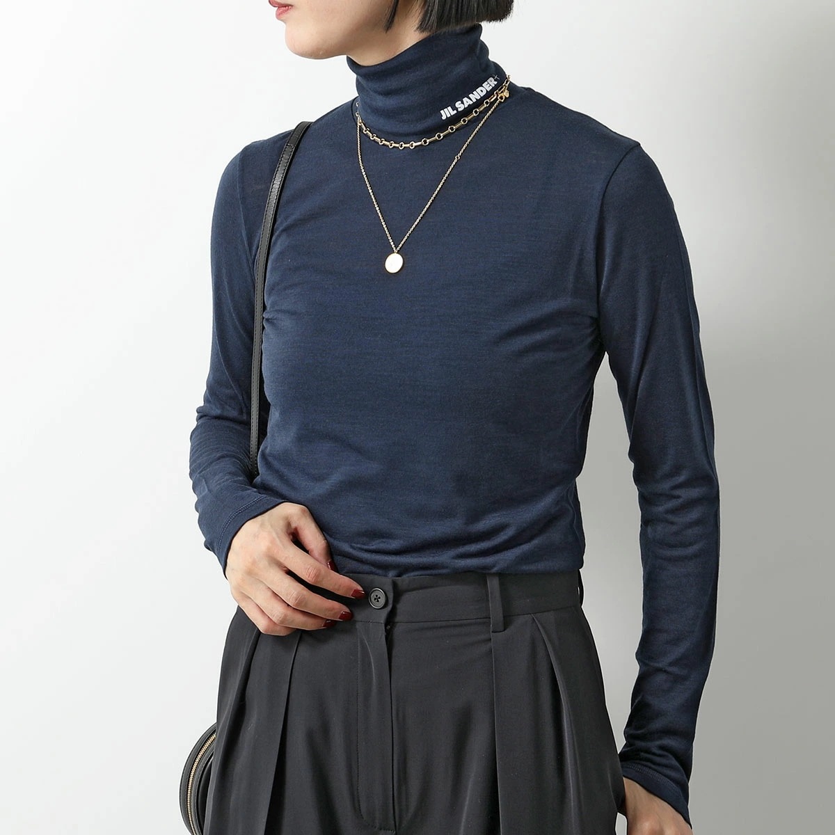 JIL SANDER+ ジルサンダー プラス カットソー J40GC0020 J70021 レディース タートルネック 長袖Tシャツ ロンT ロゴ テクニカルウール カラー4色