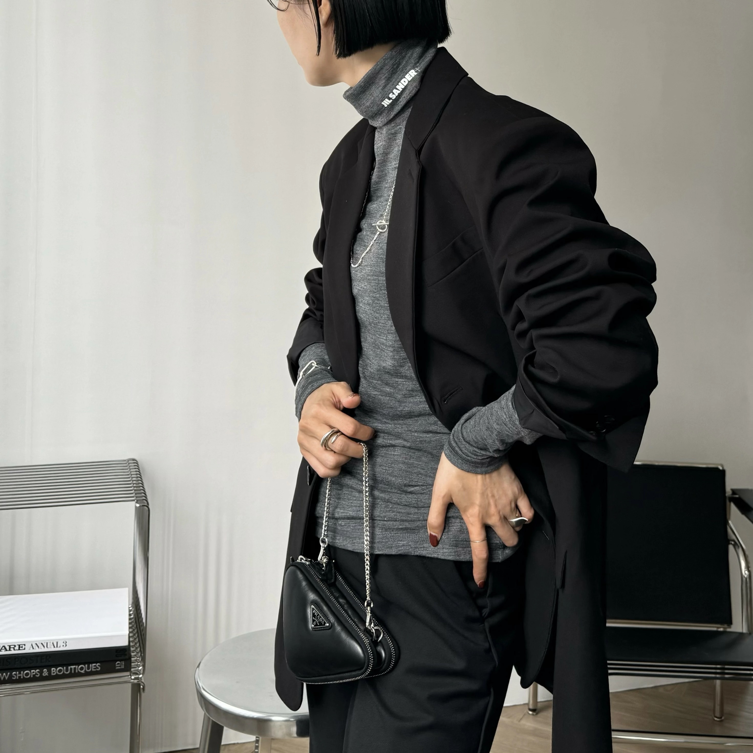 JIL SANDER+ ジルサンダー プラス カットソー J40GC0020 J70021 レディース タートルネック 長袖Tシャツ ロンT ロゴ テクニカルウール カラー4色
