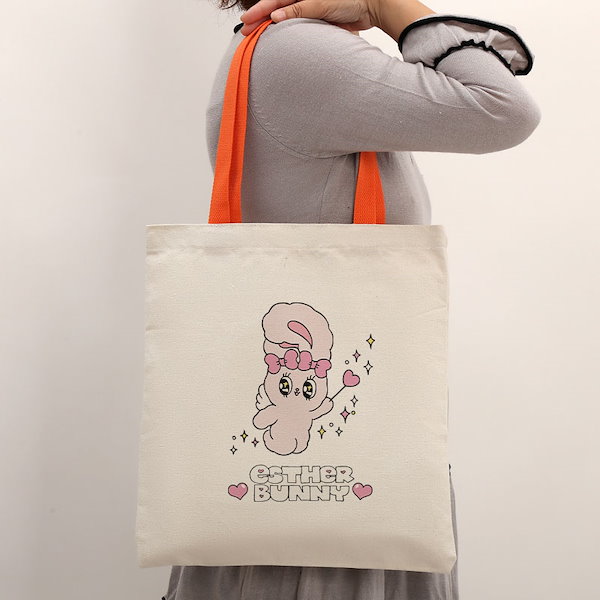☆韓国の人気☆【ESTHER BUNNY】☆Canvas Cross Bag L☆ Esther Bunny】エスターバニー ふわふわ クロスボディバッグ