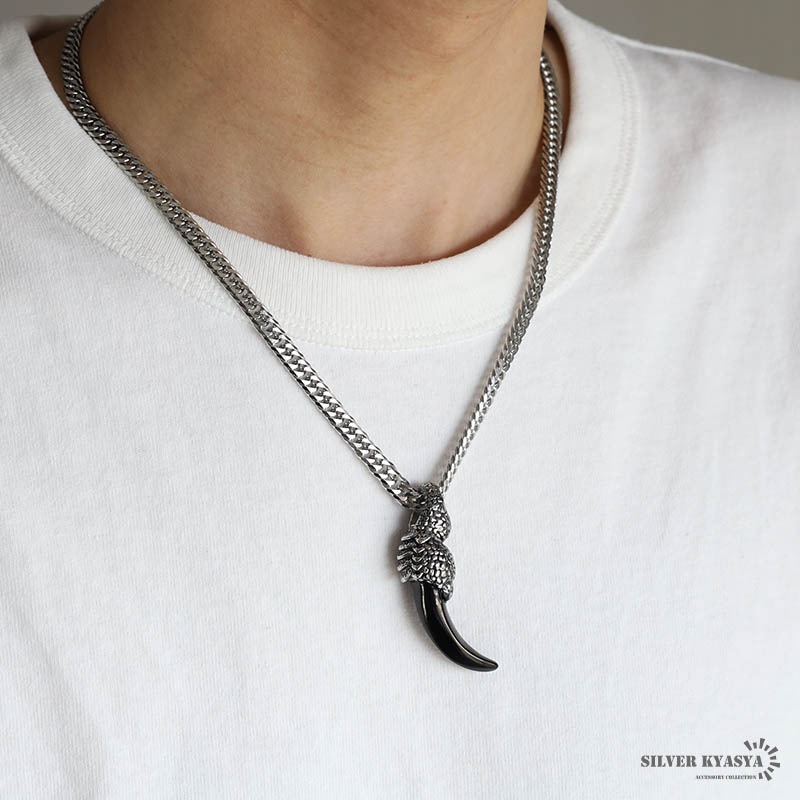 ウルフファング＆ダブル喜平ネックレス [nc020-n650-b-n348-6mm]