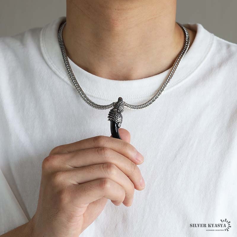 ウルフファング＆ダブル喜平ネックレス [nc020-n650-b-n348-6mm]