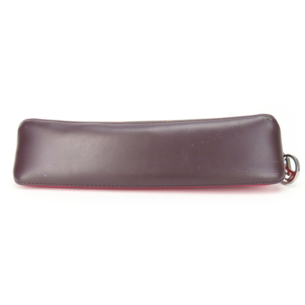 中古 ペンケース トゥルース エリザベット GI0270 モノグラム エピレザー フリージア ピンク ブラウン シルバー金具 文具 ポーチ おしゃれ レディース 女性
