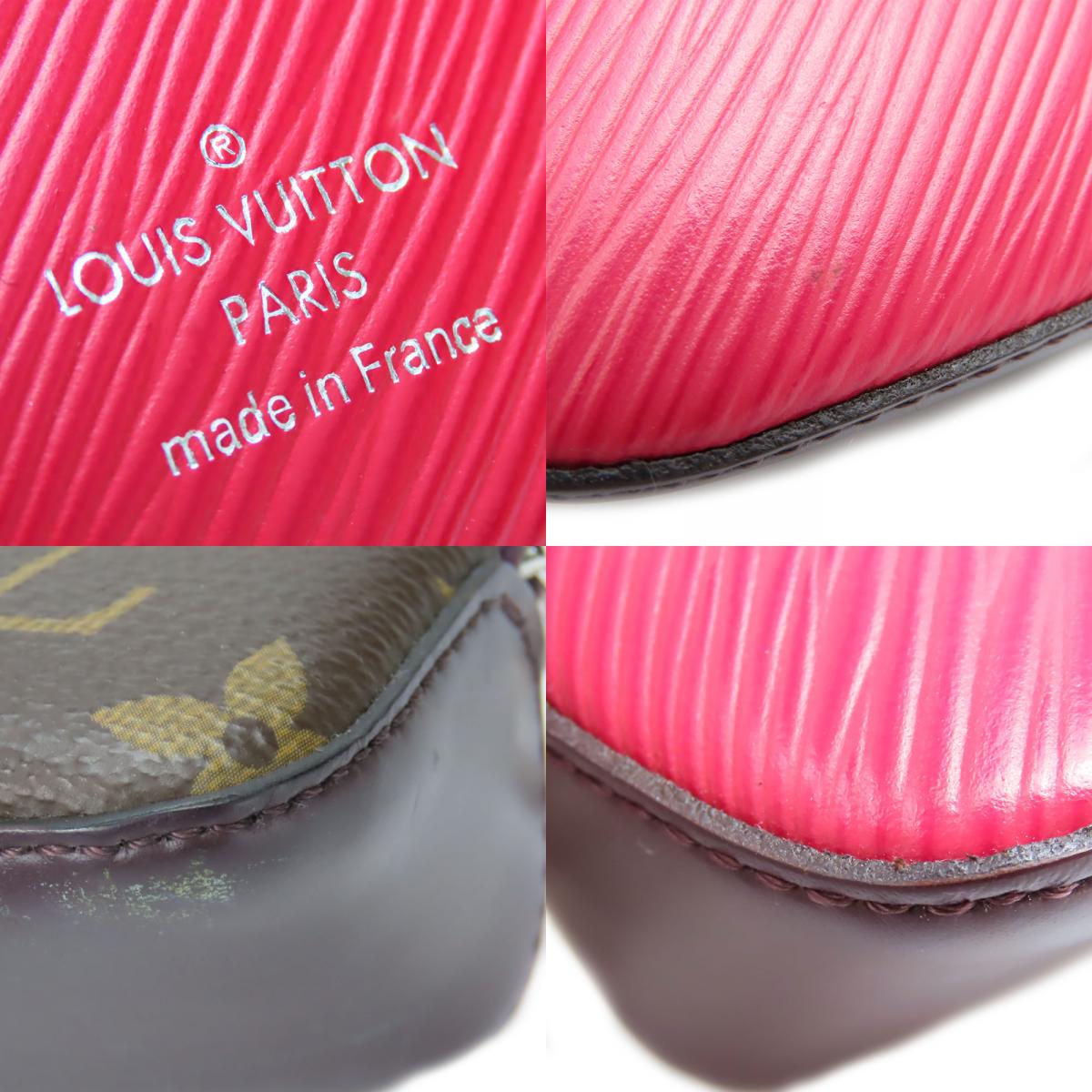 中古 ペンケース トゥルース エリザベット GI0270 モノグラム エピレザー フリージア ピンク ブラウン シルバー金具 文具 ポーチ おしゃれ レディース 女性