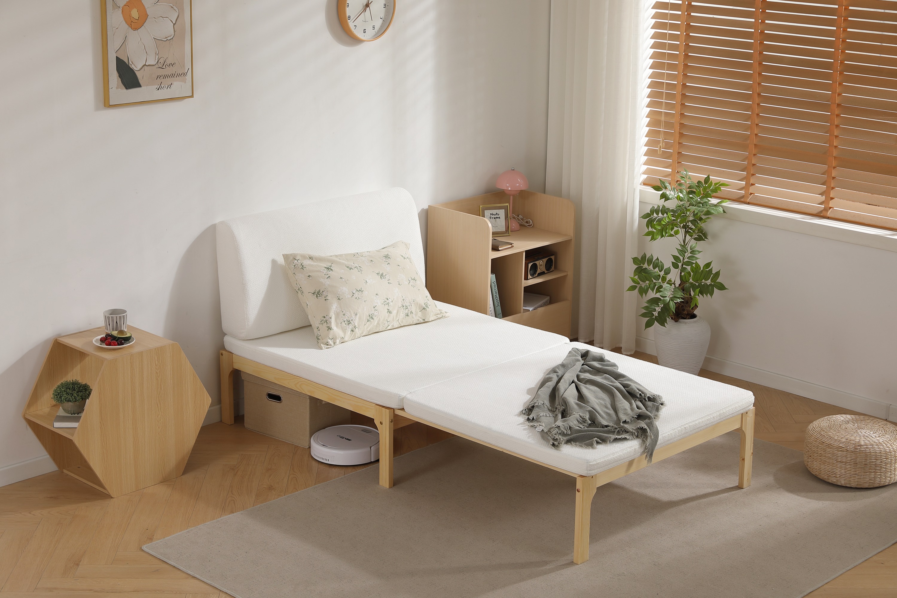 【本日限り激安SALE】ディベッド ソファベッド シングル 天然木製 伸長式ベッド ベッドフレーム 伸縮 下収納 おしゃれ 2way 天然木 来客用 リビング パイン材 すのこ仕様