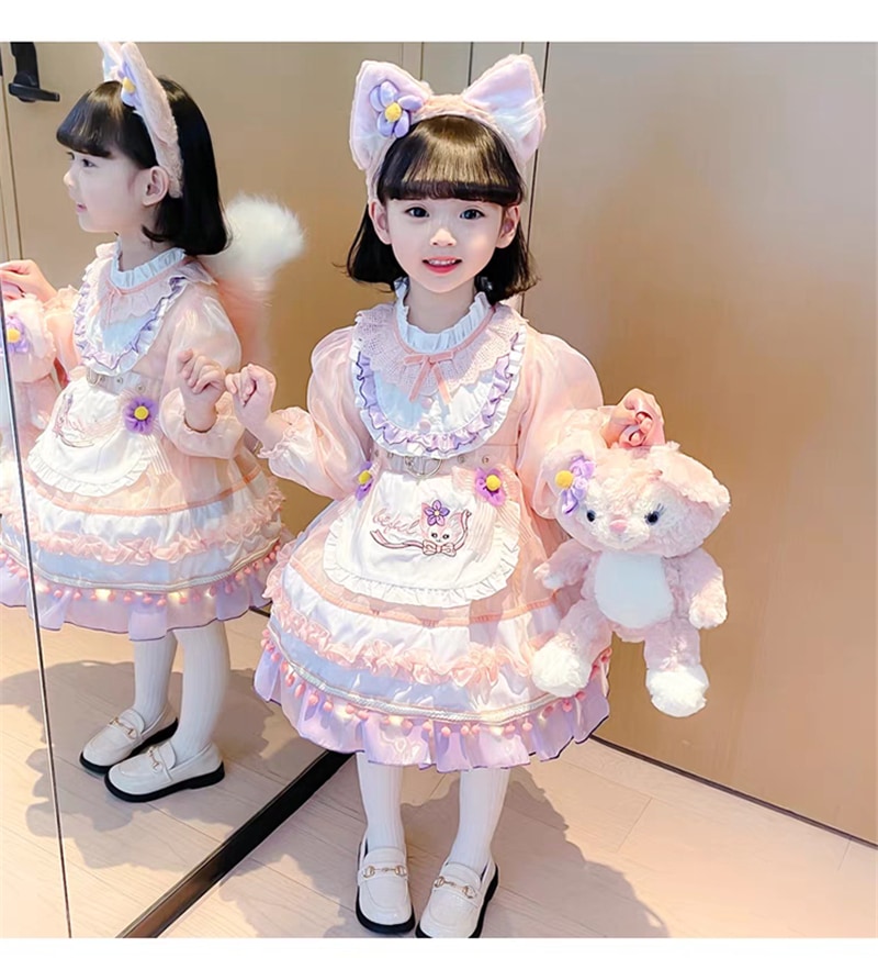 韓国　子供服 着ぐるみ ダッフィーキッズ服 ドレス ワンピース衣装 レナベルcosplay イベント可愛いお姫様　保温