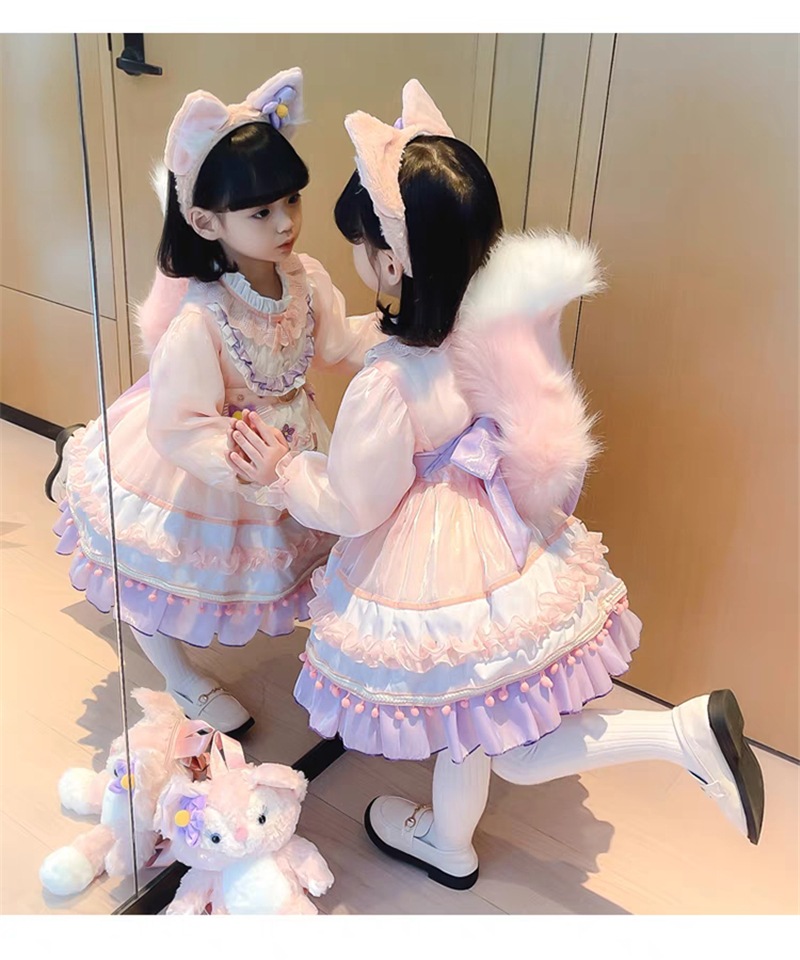 韓国　子供服 着ぐるみ ダッフィーキッズ服 ドレス ワンピース衣装 レナベルcosplay イベント可愛いお姫様　保温