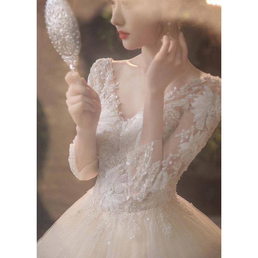 ウェディングドレス パフスリーブ プリンセスドレス 白 結婚式ドレス ビーズ スパンコール 高級感 トレーンドレス 花嫁ドレス vネック ウェディングドレス 袖あ ウェディングドレス パフスリーブ プリンセスドレス 白 結婚式ドレス ビーズ スパンコール 高級感 トレーンドレス 花嫁ドレス vネック ウェディングドレス 袖あ