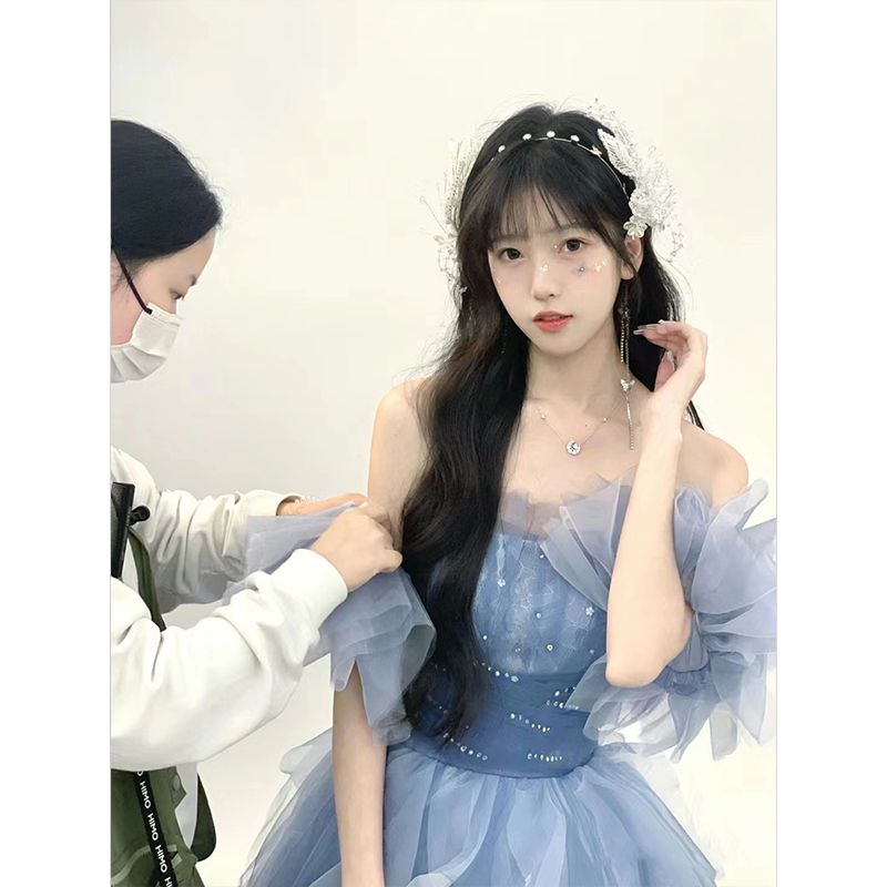 ドレス女性プリンセスドレス2024成人式誕生日パーティーテーマロリータドレス甘くてエレガント