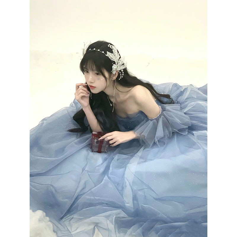 ドレス女性プリンセスドレス2024成人式誕生日パーティーテーマロリータドレス甘くてエレガント