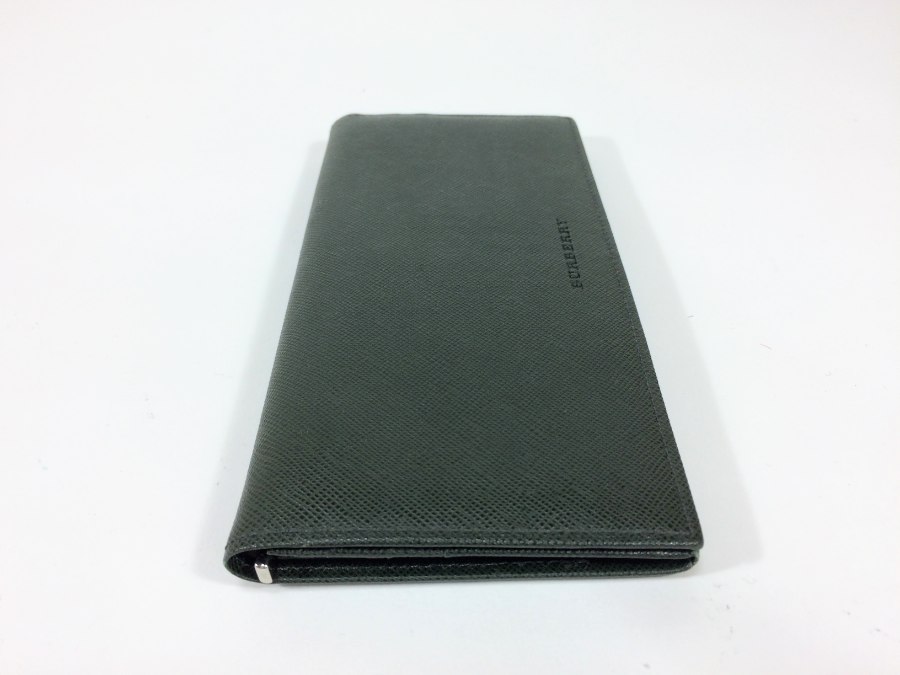 長財布 レザー ディープグリーン 中古品