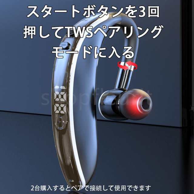 ワイヤレスイヤホン Bluetooth5.3 片耳掛け ブルートゥース 高音質 Hi-Fi 超軽量 LEDディスプレイ 超長待機 防水 180回転 iPhone Android 通勤 通学160 ワイヤレスイヤホン Bluetooth5.3 片耳掛け ブルートゥース 高音質 Hi-Fi 超軽量 LEDディスプレイ 超長待機 防水 180回転 iPhone Android 通勤 通学160